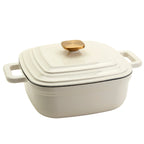 4-Quart Enameled Cast Iron Square Dutch Ovens, White