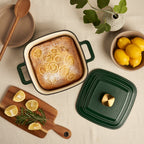 4-Quart Enameled Cast Iron Square Dutch Ovens, Evergreen