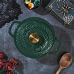 3-Quart Enameled Cast Iron Snake Dutch Oven, Green