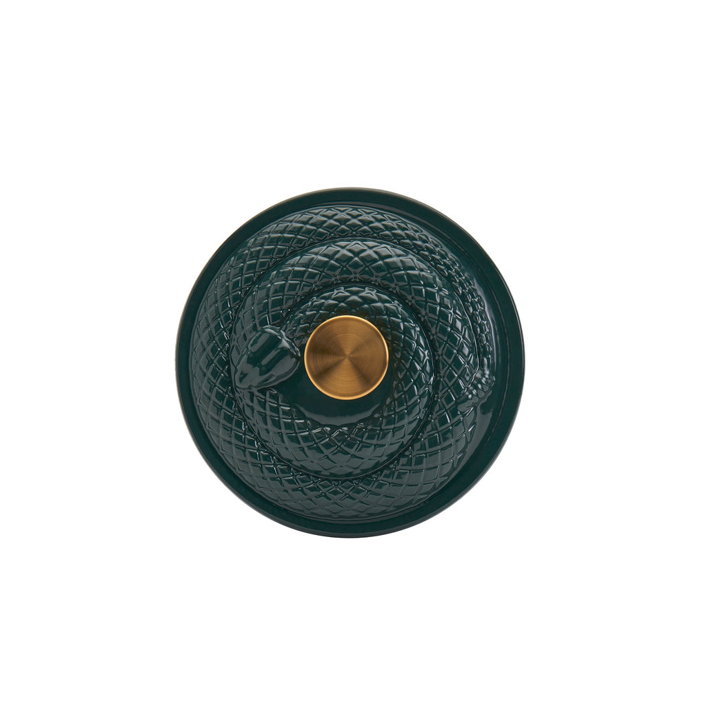 3-Quart Enameled Cast Iron Snake Dutch Oven, Green