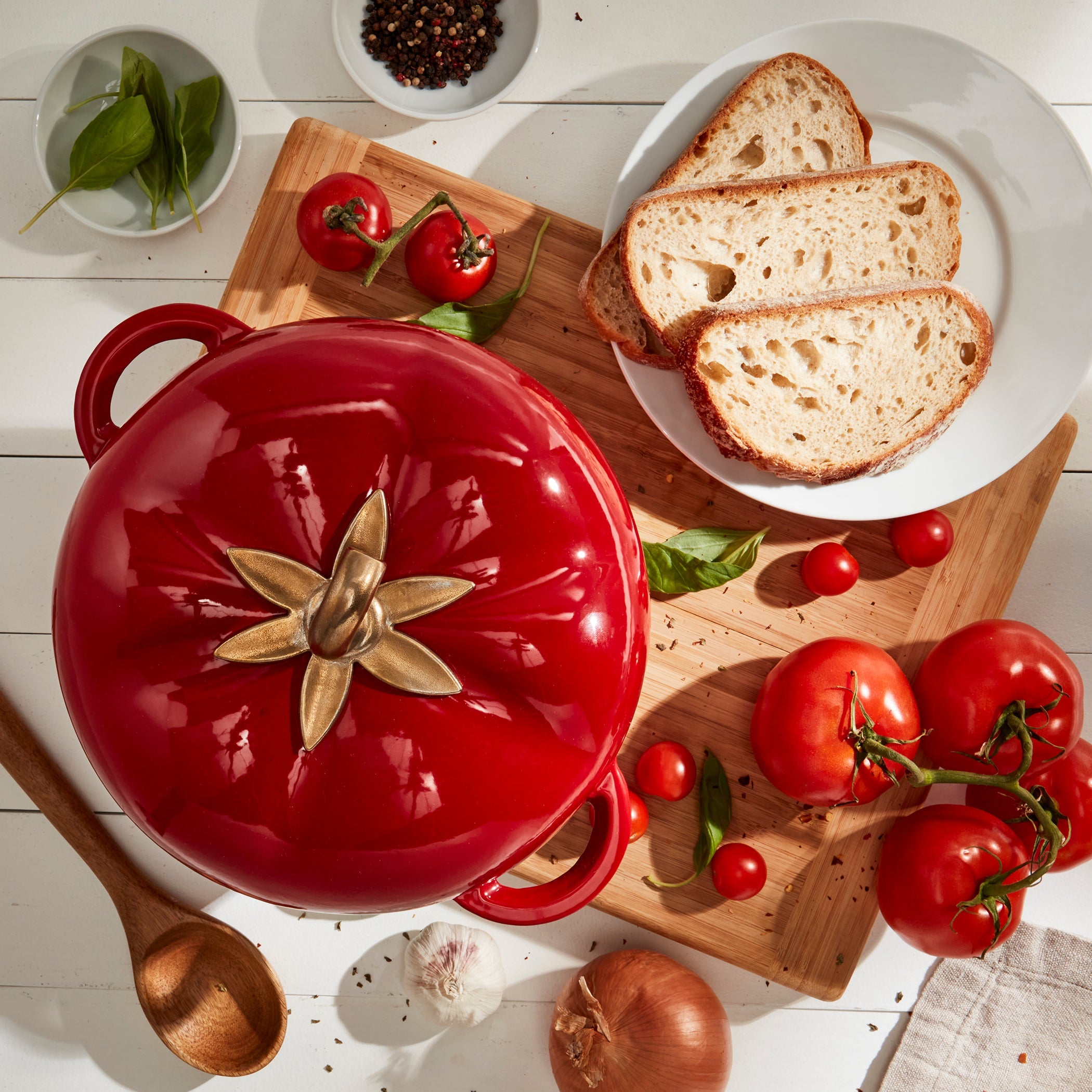 4-Quart Enameled Cast Iron Tomato Dutch Oven