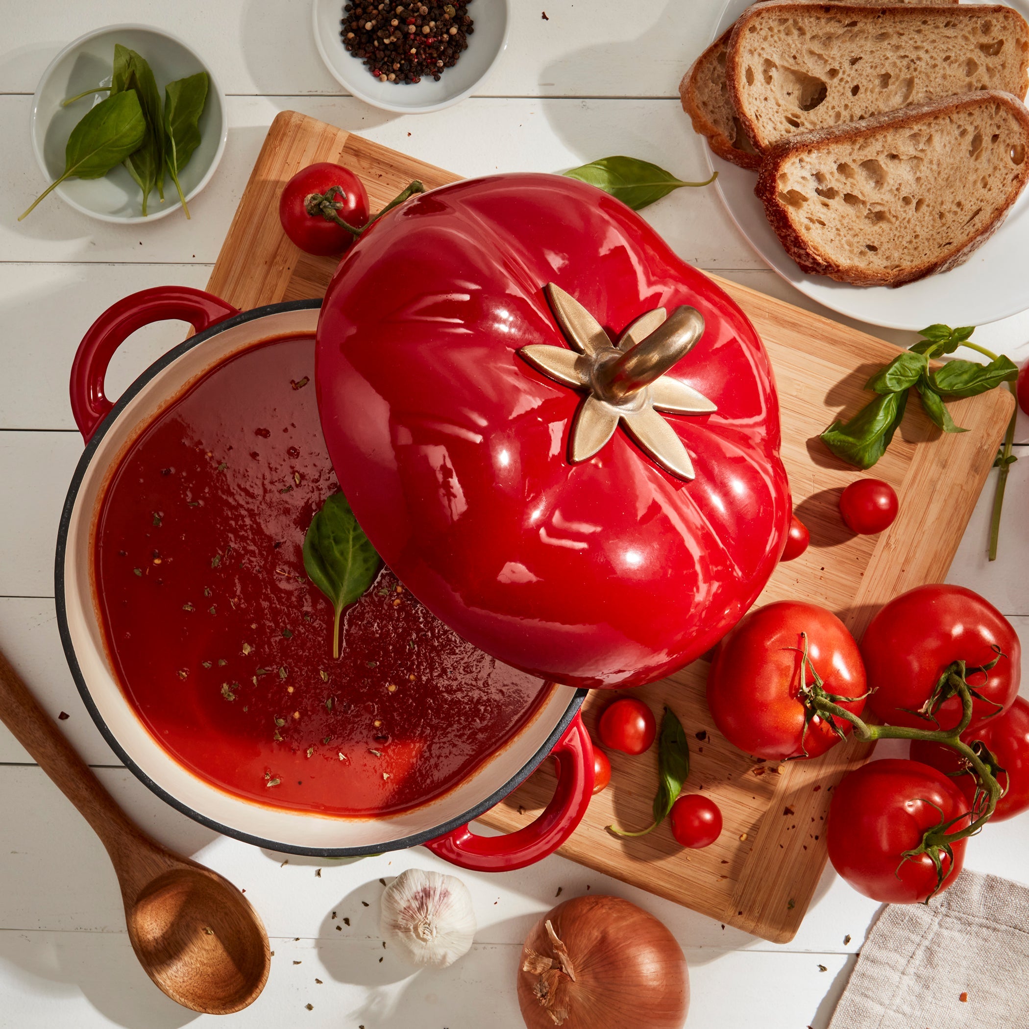 4-Quart Enameled Cast Iron Tomato Dutch Oven