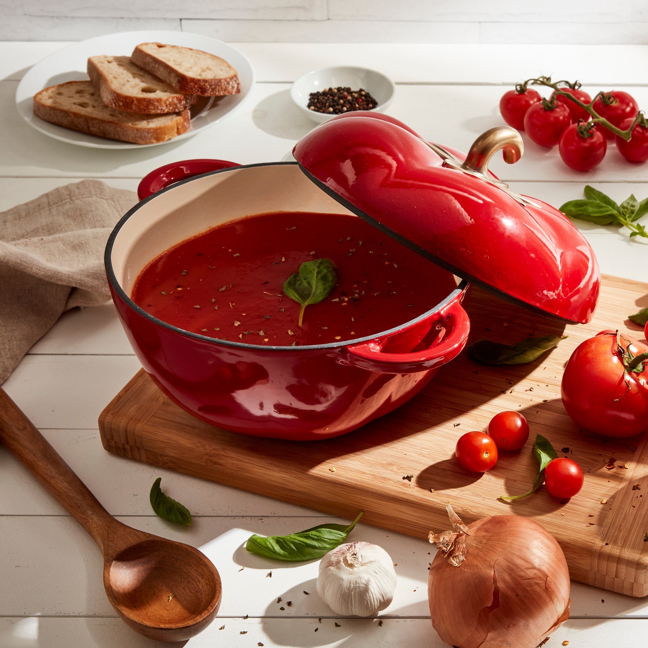 4-Quart Enameled Cast Iron Tomato Dutch Oven