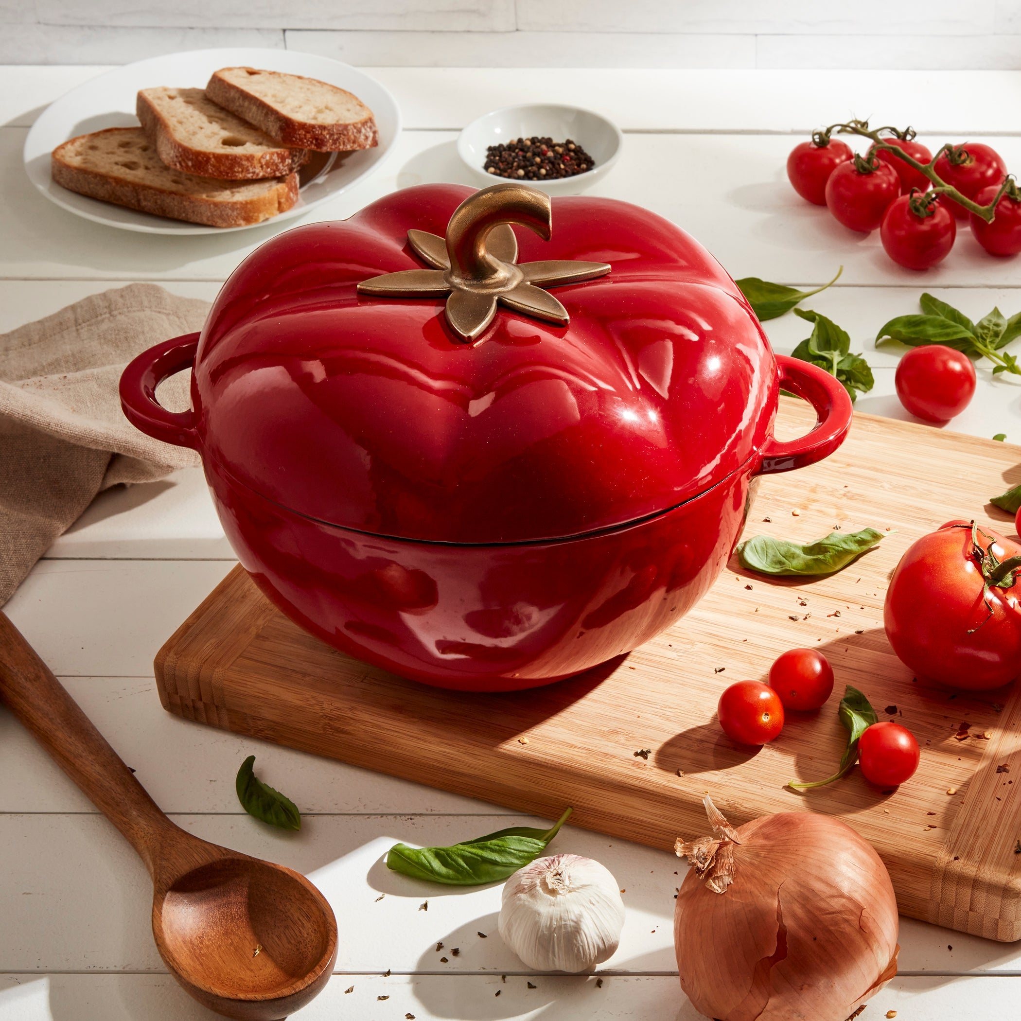 4-Quart Enameled Cast Iron Tomato Dutch Oven