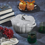 2-Quart / 4-Quart Enameled Cast Iron Pumpkin Dutch Ovens, Silver