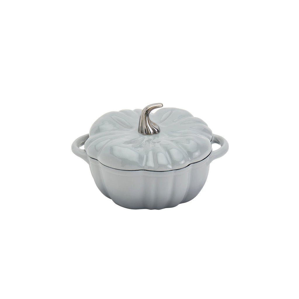 2-Quart / 4-Quart Enameled Cast Iron Pumpkin Dutch Ovens, Silver