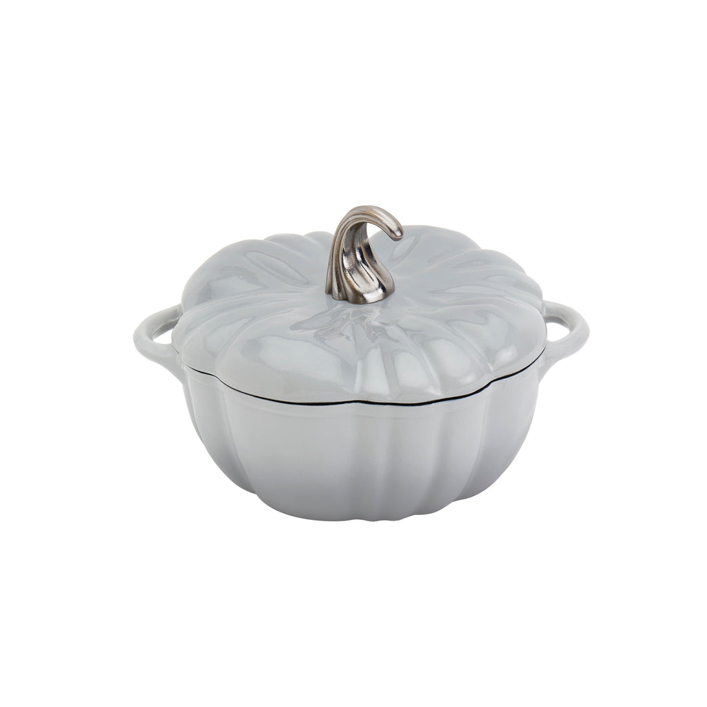 2-Quart / 4-Quart Enameled Cast Iron Pumpkin Dutch Ovens, Silver