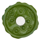 4-Quart Cast Iron Cauldron Pot with Green 'Bubbling' Lid