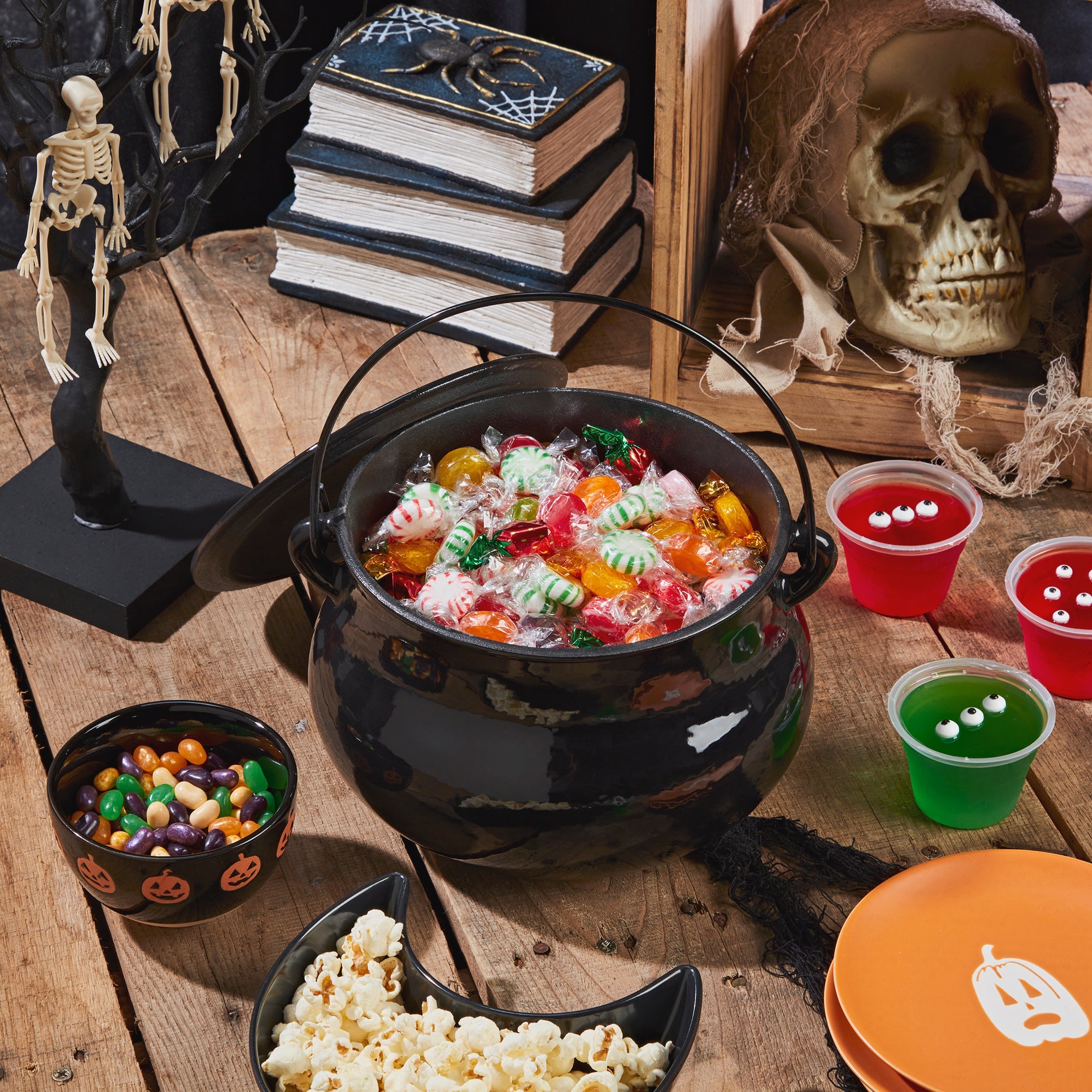 4-Quart Glossy Enameled Cast Iron Cauldron Pot with Handle