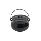 4-Quart Glossy Enameled Cast Iron Cauldron Pot with Handle