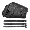 Universal Crocodile Pattern Motorcycle Saddle Bag – Black Plastic Buckle Pouch for Left/Right Side Storage & Tool Organizer on Rides