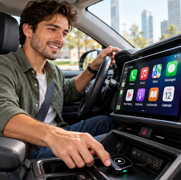 Wireless CarPlay & Android Auto Adapter – 2-in-1 Dongle That Turns Factory Wired CarPlay Into Wireless