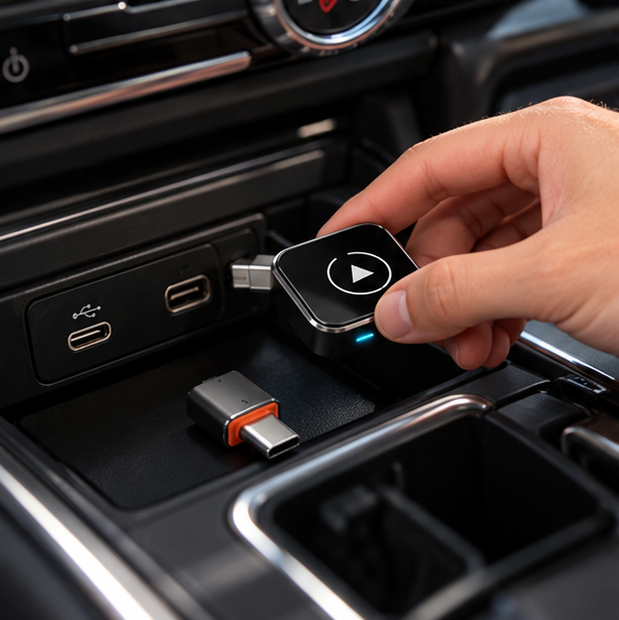Wireless CarPlay & Android Auto Adapter – 2-in-1 Dongle That Turns Factory Wired CarPlay Into Wireless