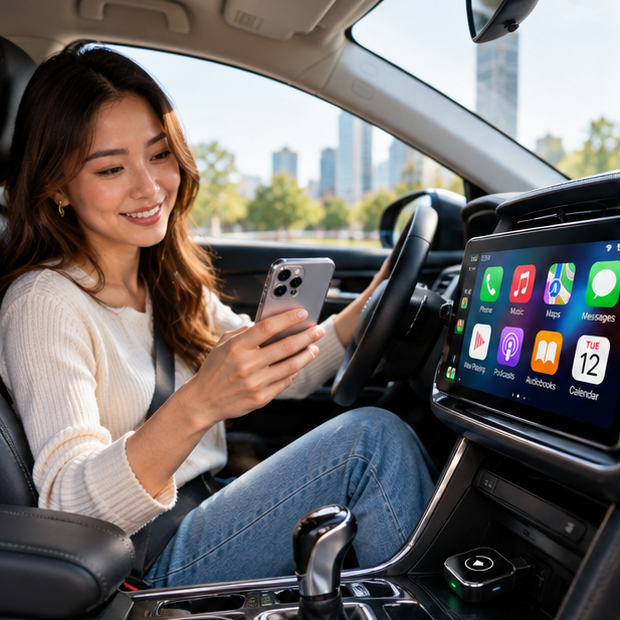 Wireless CarPlay & Android Auto Adapter – 2-in-1 Dongle That Turns Factory Wired CarPlay Into Wireless