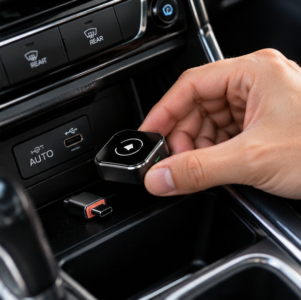 Wireless CarPlay & Android Auto Adapter – 2-in-1 Dongle That Turns Factory Wired CarPlay Into Wireless