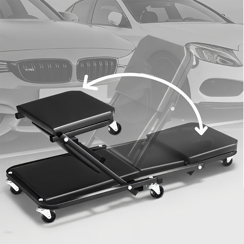 Rolling Crawler Suit – 2-in-1 Foldable Z-Shape Crawler Chair with 300 lb Capacity and 6 Smooth Wheels for Car Maintenance