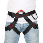Professional Gear Climbing Rope Harness – Half-Body Safety Belt for Rock Climbing, Rappelling, and Secure Outdoor Adventure Sports
