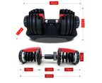 Adjustable Dumbbell Set - 24kg Selective Dumbbells with Fast Automatic Adjustment Physical Exercise