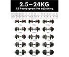 Adjustable Dumbbell Set - 24kg Selective Dumbbells with Fast Automatic Adjustment Physical Exercise