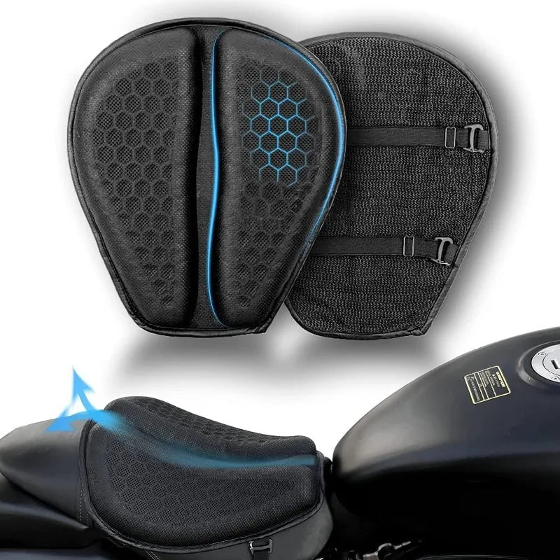 Honeycomb Gel Motorcycle Seat Cushion – 3D Anti-Slip Pressure Relief Ride Pad