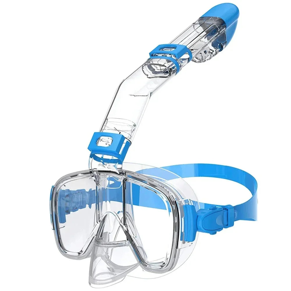 Anti-Fog Snorkeling Mask – Half-Face Diving Mask with Dry-Top Snorkel for Kids & Adults