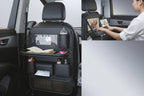 Premium PU Leather Car Seat Back Organizer – Universal Auto Storage Bag with Foldable Dining Table and Cup Holder