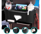 Car Headrest Storage Box – 2-Hook Design, Flocking Backseat Organizer for Long-Distance Drives
