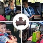 Car Headrest Storage Box – 2-Hook Design, Flocking Backseat Organizer for Long-Distance Drives