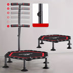 Foldable 50-Inch Hexagon Trampoline – Indoor Fitness Fun for Kids and Adults, Space-Saving Exercise Equipment for Cardio at Home