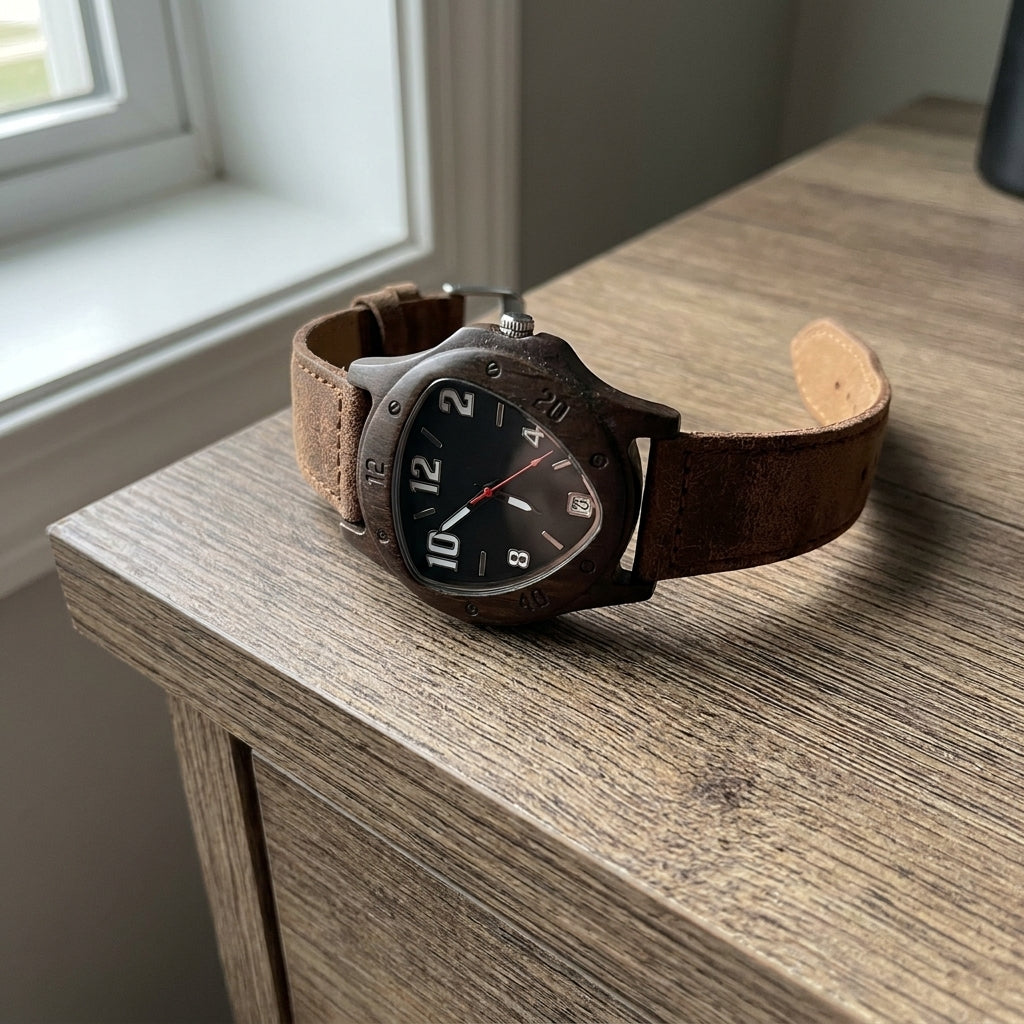 Men Watches Steel/Leather Gift Set