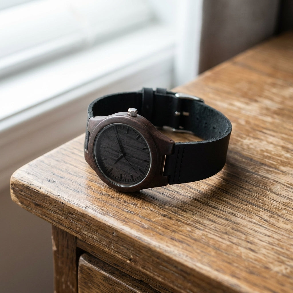 Men Watches Steel/Leather Gift Set