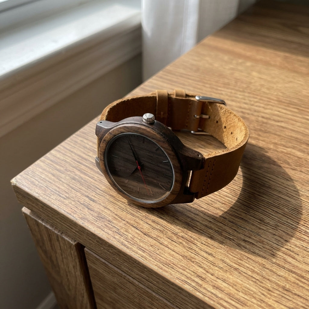 Men Watches Steel/Leather Gift Set