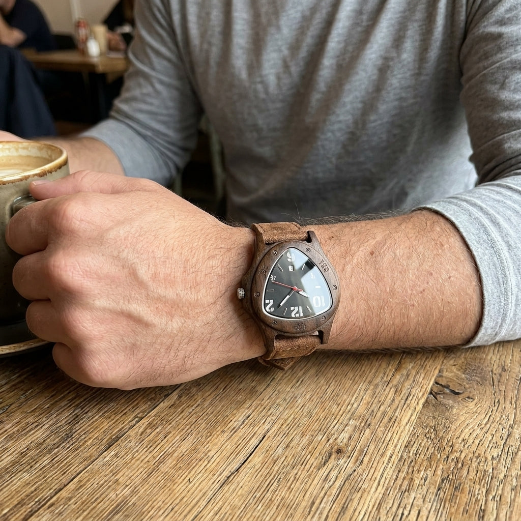 Men Watches Steel/Leather Gift Set