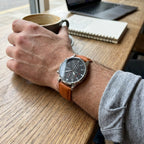 Men Watches Steel/Leather Gift Set