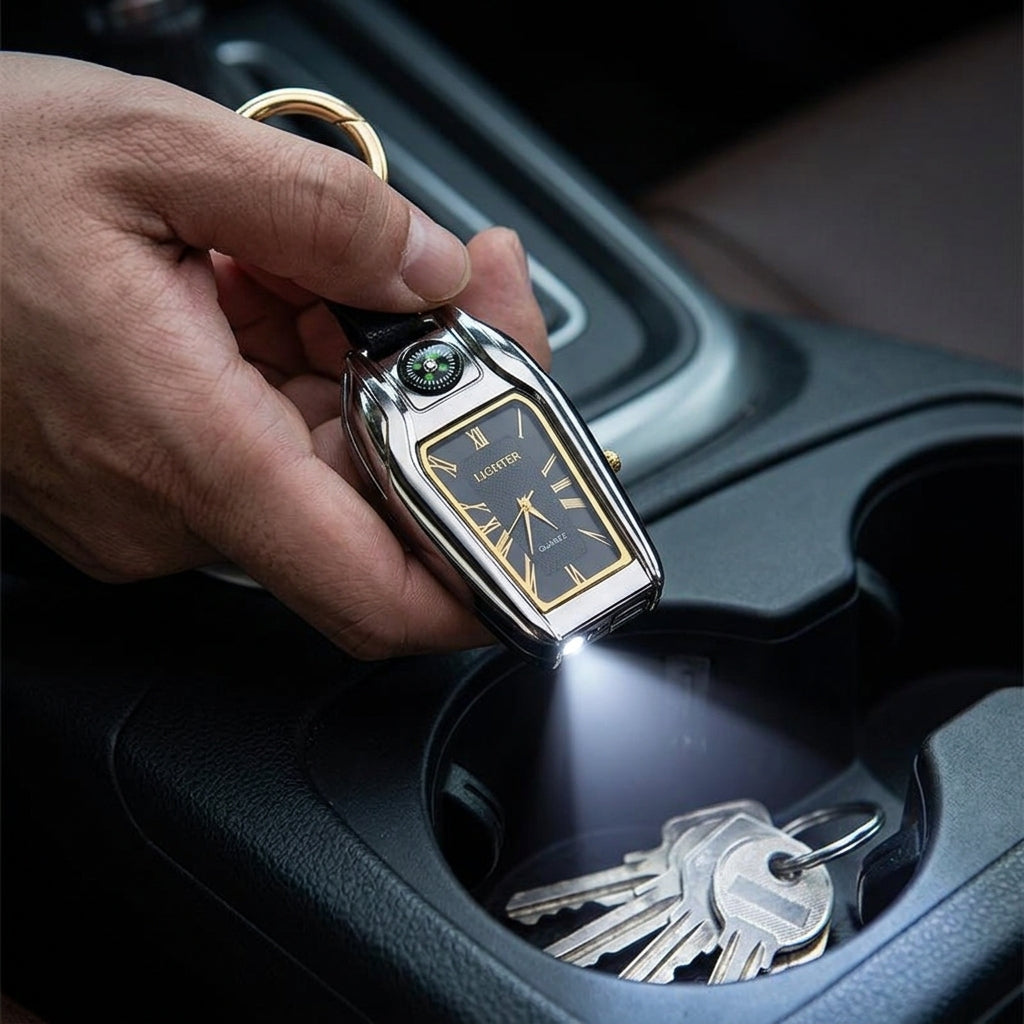 Elegant Car Keychain Watch Light