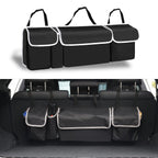 Foldable Waterproof Car Trunk Organizer – Storage Bag with Multi-Compartments for Travel, Road Trips, Shopping or Delivery Use