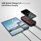 Digital Car Jump Starter - 10W Wireless Charging LCD Screen Portable Battery Jump Starter Box