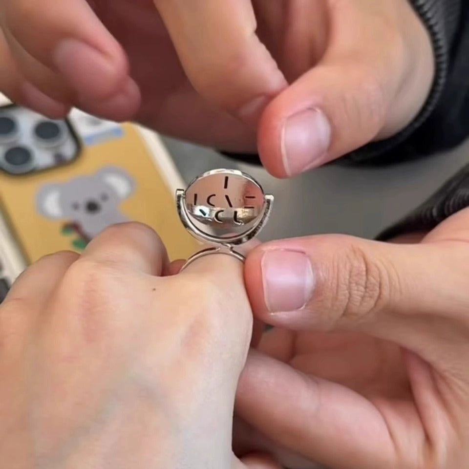 Rotating Disc I Love You Couple Ring