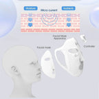 Electric Facial Massager - White Brightening Skincare Mask, Silicone Soft Electronic Facial Mask