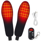 Electric Heated Insoles - Remote Control, Foot Warmers USB Heated Insoles for Men and Women for Outdoor Sports and Indoor Warmth