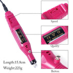 Electric Nail Drill Set - Corded Manicure & Pedicure File with 6 Bits and 6 Sanding Bands