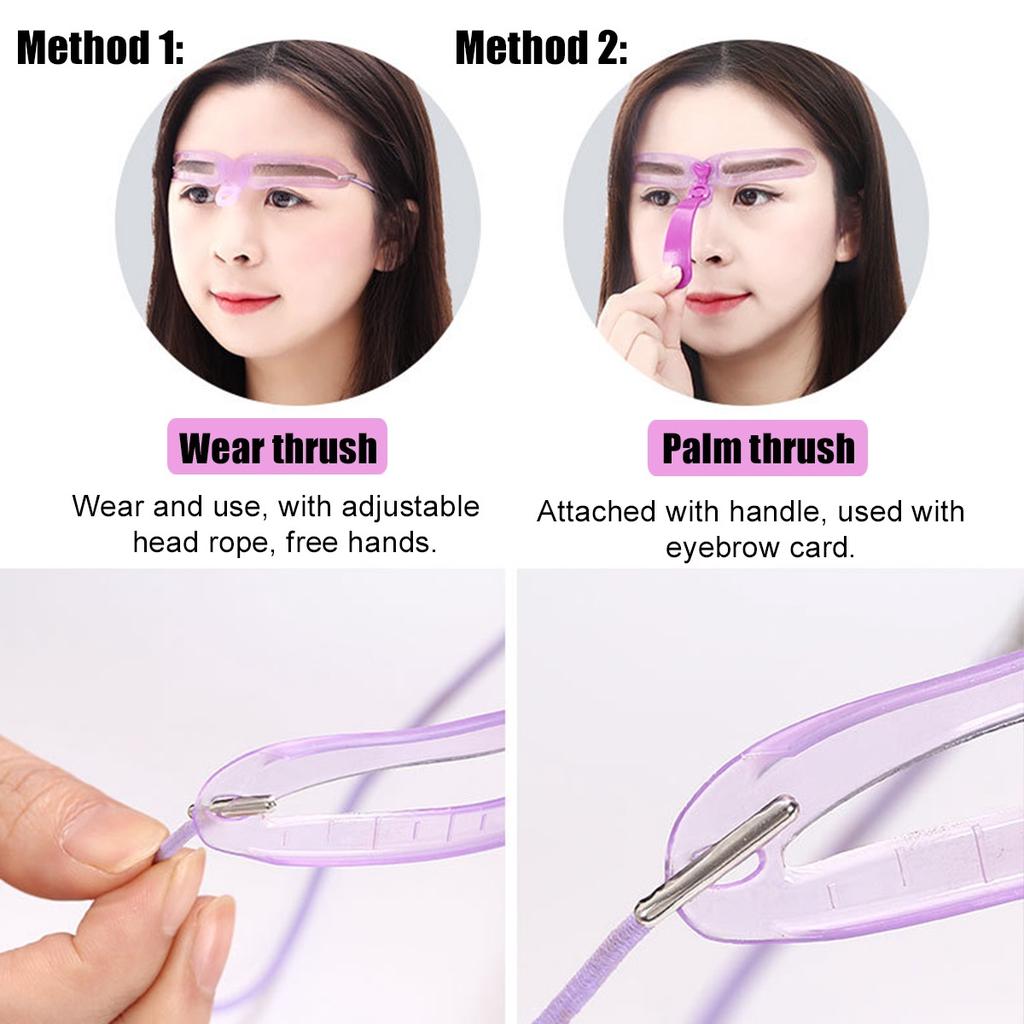 Eyebrow Stencil Kit – 8 Shapes with Handle & Head Strap