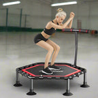 Foldable 50-Inch Hexagon Trampoline – Indoor Fitness Fun for Kids and Adults, Space-Saving Exercise Equipment for Cardio at Home