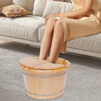 Premium Cedar Wood Foot Bath Bucket – Built-In Massage Roller & Heat Preservation for Ultimate Foot Soak Relaxation & Tension Relief