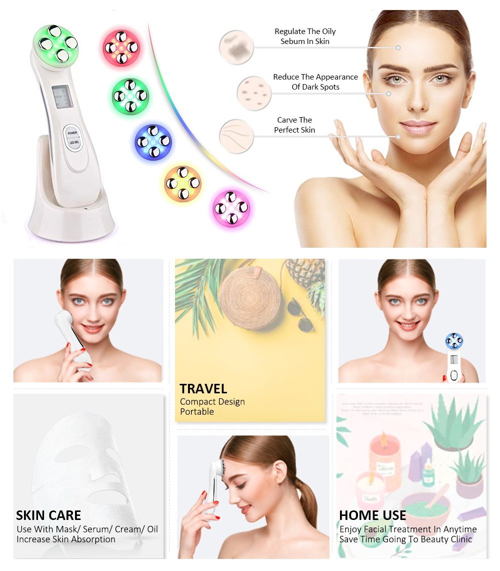 Facial LED Light Skin Rejuvenating Device
