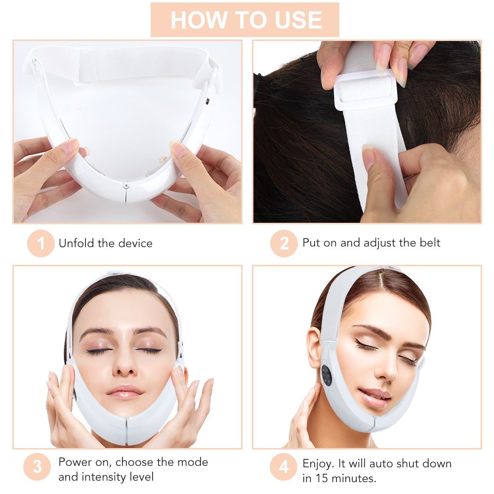 Facial Lifting EMS Massage Device with LED Photon Therapy Face Slimming Vibration Massage