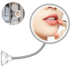 Flexible Gooseneck Makeup Mirror – 10X Magnifying Lighted Vanity Mirror with Suction Cup