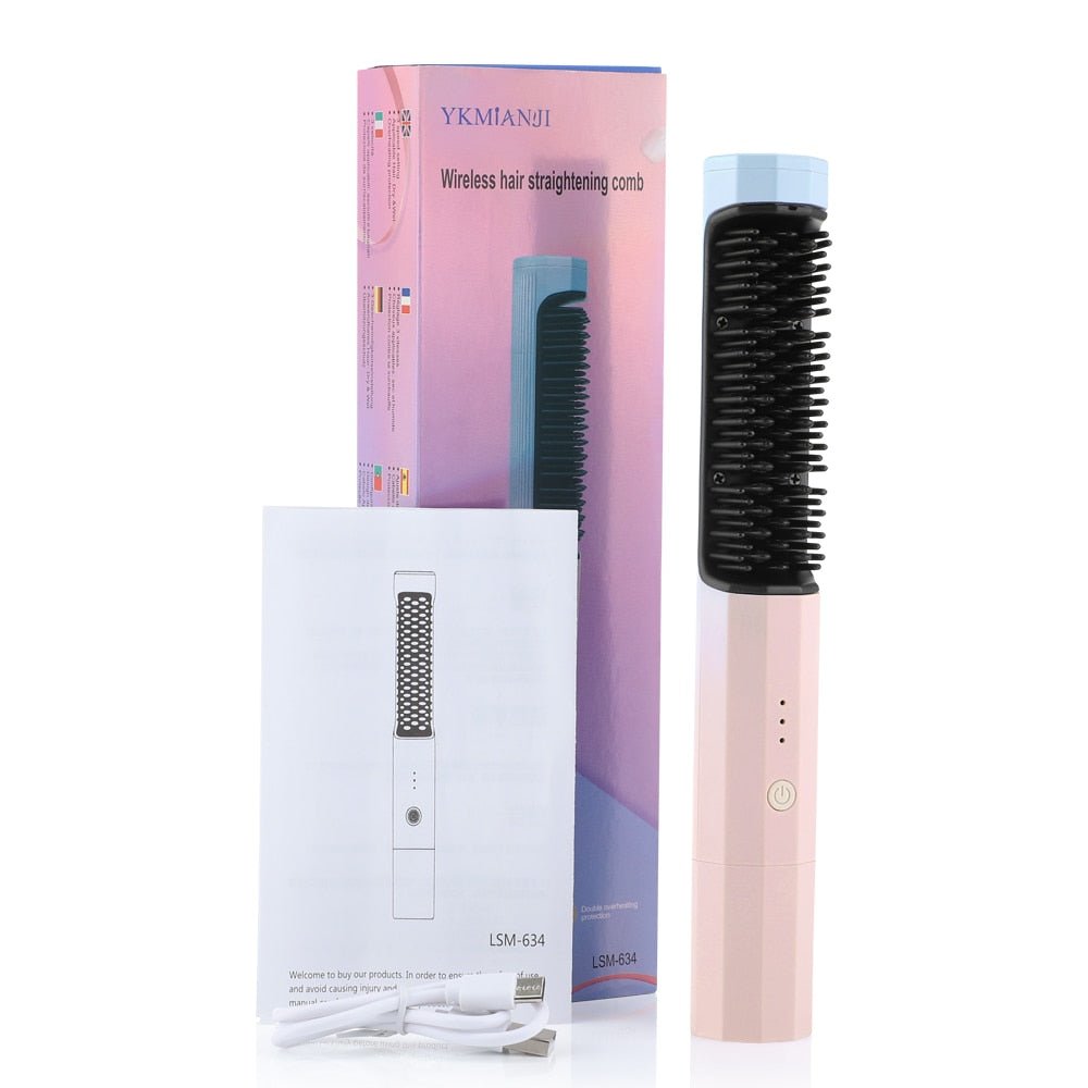 Frizz Wand - 2 in 1 Wireless 30s Anti-Scald Curler & Straightener Comb For Women
