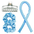 Headband Lazy Curler Set - Satin Curl Ribbon Hair Wrap with Scrunchie and Hair Clips to Get Natural Waves