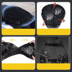 Motorcycle Seat Cushion — 3D TPE Honeycomb Pad with Two Adjustable Straps